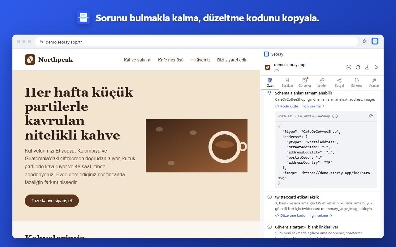 Sorunu bulmakla kalma, düzeltme kodunu kopyala.